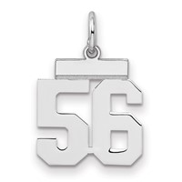 Sterling Silver Rhodium-plated Polished Number 56 Charm view 1