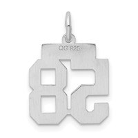 Sterling Silver Rhodium-plated Polished Number 58 Charm view 4