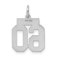 Sterling Silver Rhodium-plated Polished Number 60 Charm view 4