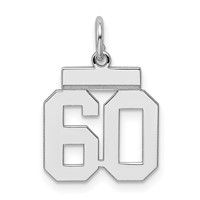 Sterling Silver Rhodium-plated Polished Number 60 Charm view 1