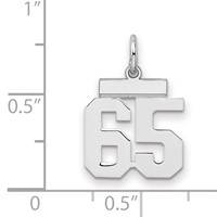 Sterling Silver Rhodium-plated Polished Number 65 Charm view 2