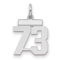 Sterling Silver Rhodium-plated Polished Number 73 Charm view 1