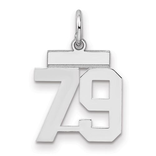 Sterling Silver Rhodium-plated Polished Number 79 Charm