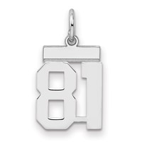 Sterling Silver Rhodium-plated Polished Number 81 Charm view 1