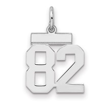 Sterling Silver Rhodium-plated Polished Number 82 Charm view 1