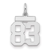 Sterling Silver Rhodium-plated Polished Number 83 Charm view 1