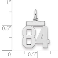 Sterling Silver Rhodium-plated Polished Number 84 Charm view 2