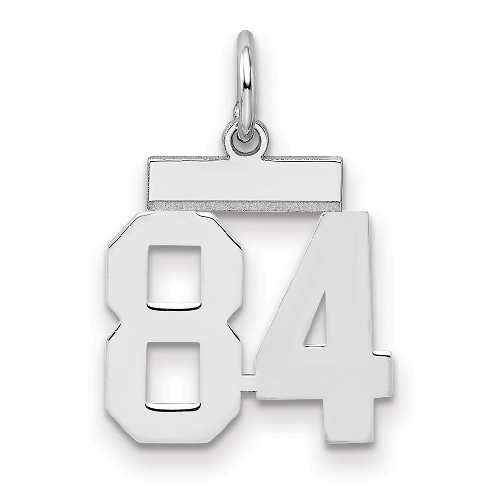 Sterling Silver Rhodium-plated Polished Number 84 Charm