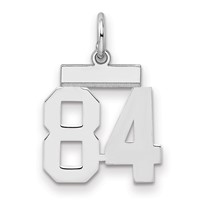 Sterling Silver Rhodium-plated Polished Number 84 Charm view 1