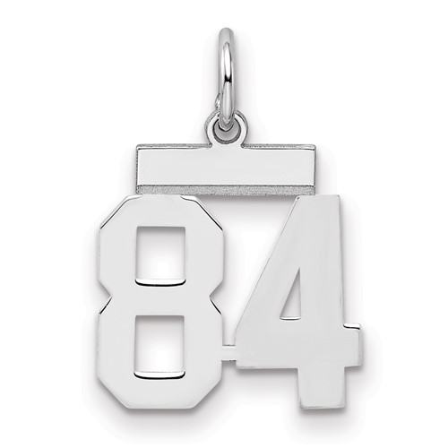 Sterling Silver Rhodium-plated Polished Number 84 Charm