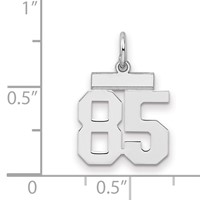 Sterling Silver Rhodium-plated Polished Number 85 Charm view 2
