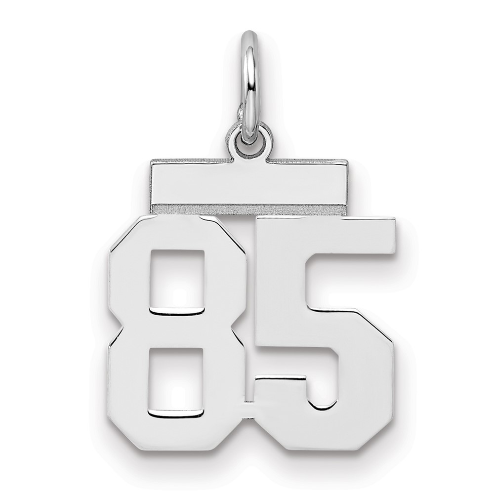 Sterling Silver Rhodium-plated Polished Number 85 Charm