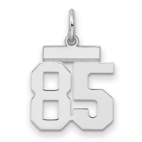 Sterling Silver Rhodium-plated Polished Number 85 Charm