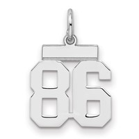 Sterling Silver Rhodium-plated Polished Number 86 Charm view 1