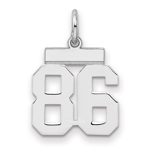 Sterling Silver Rhodium-plated Polished Number 86 Charm