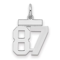 Sterling Silver Rhodium-plated Polished Number 87 Charm view 1