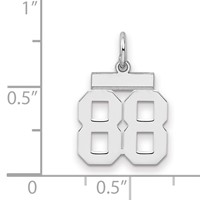 Sterling Silver Rhodium-plated Polished Number 88 Charm view 2