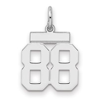 Sterling Silver Rhodium-plated Polished Number 88 Charm view 1