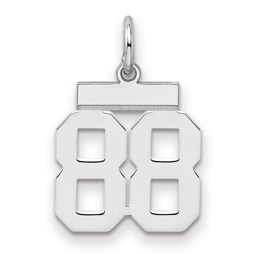 Sterling Silver Rhodium-plated Polished Number 88 Charm