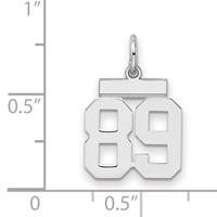Sterling Silver Rhodium-plated Polished Number 89 Charm view 2