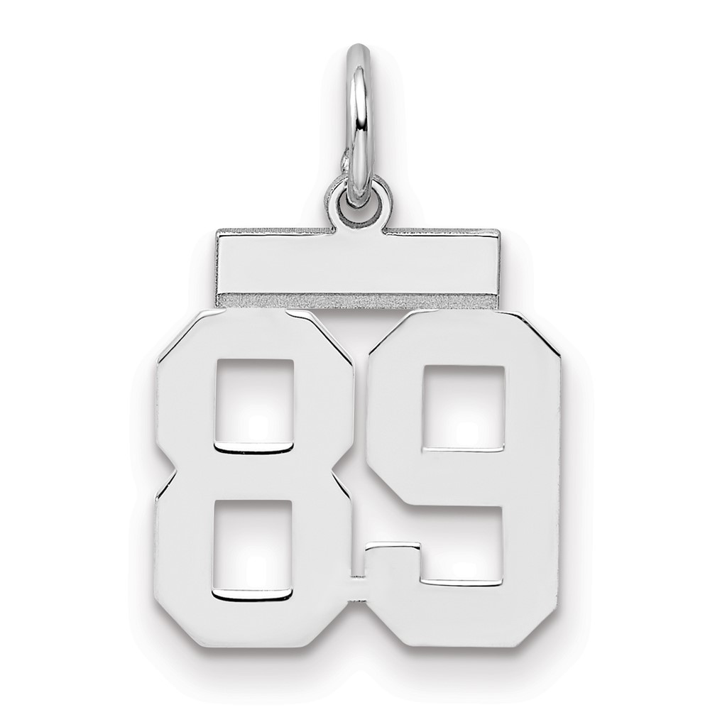 Sterling Silver Rhodium-plated Polished Number 89 Charm