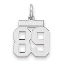 Sterling Silver Rhodium-plated Polished Number 89 Charm view 1