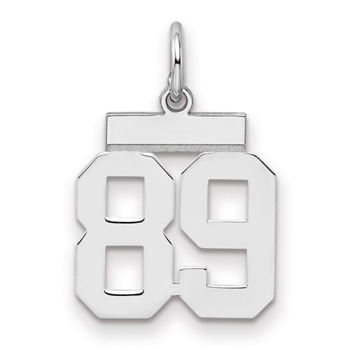 Sterling Silver Rhodium-plated Polished Number 89 Charm