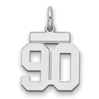 Sterling Silver Rhodium-plated Polished Number 90 Charm view 1