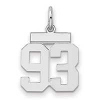Sterling Silver Rhodium-plated Polished Number 93 Charm view 1