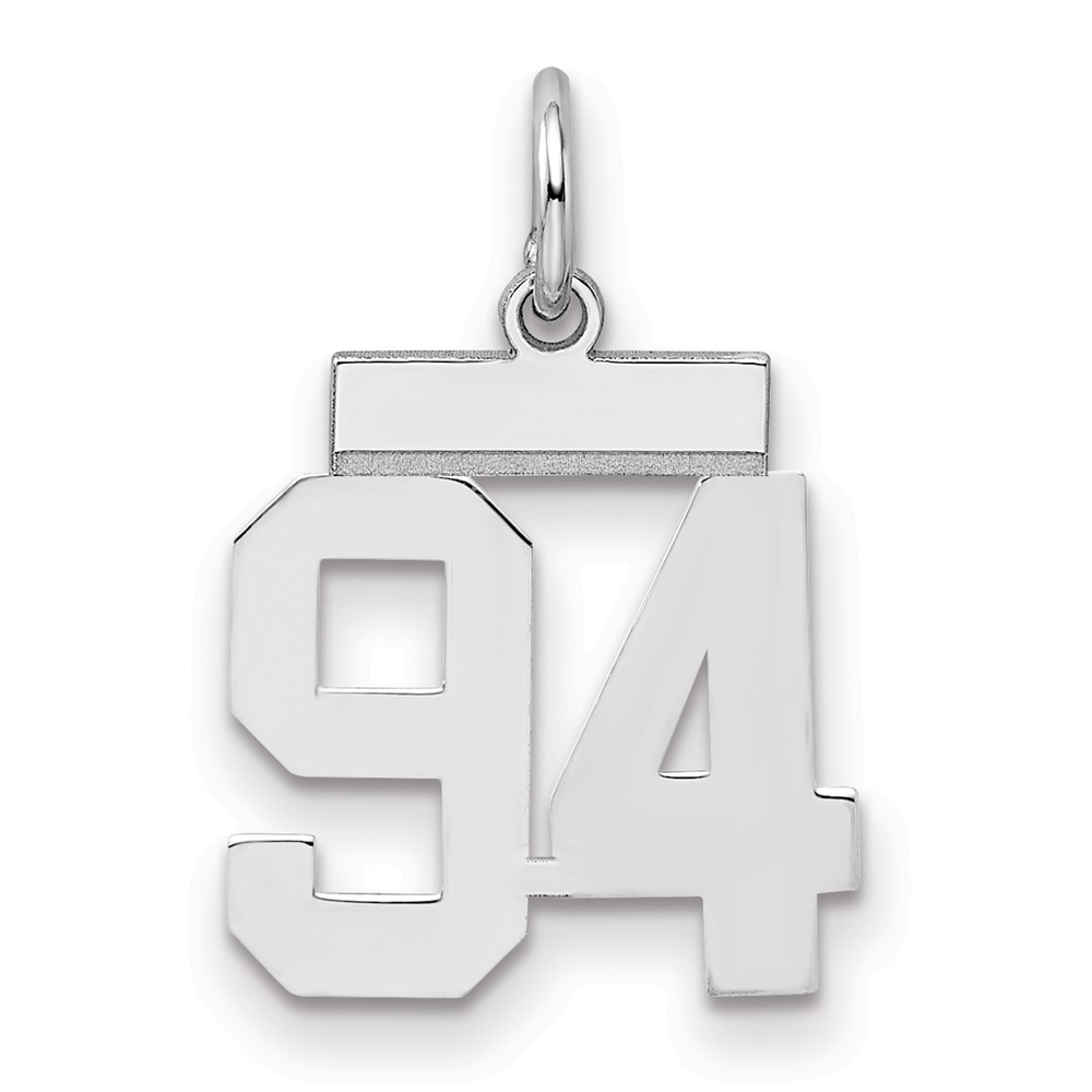Sterling Silver Rhodium-plated Polished Number 94 Charm