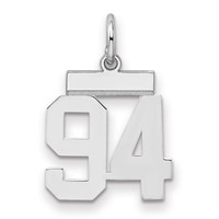 Sterling Silver Rhodium-plated Polished Number 94 Charm view 1