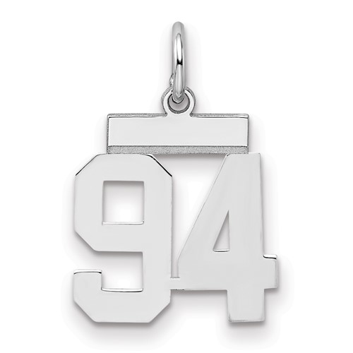 Sterling Silver Rhodium-plated Polished Number 94 Charm
