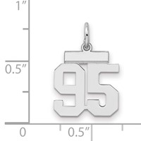 Sterling Silver Rhodium-plated Polished Number 95 Charm view 2