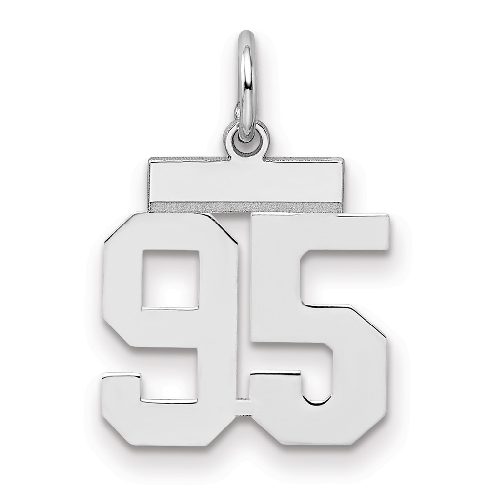 Sterling Silver Rhodium-plated Polished Number 95 Charm