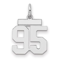Sterling Silver Rhodium-plated Polished Number 95 Charm view 1