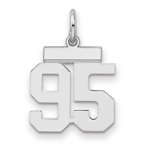 Sterling Silver Rhodium-plated Polished Number 95 Charm