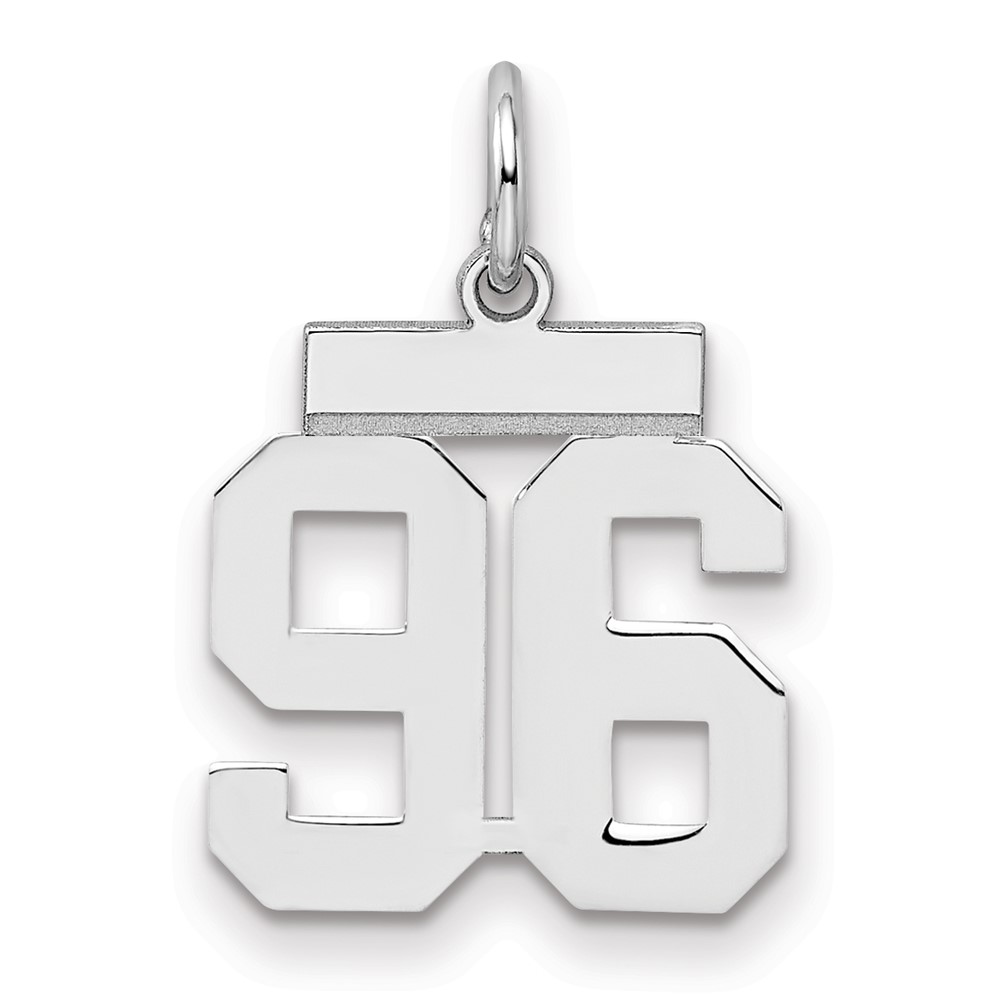 Sterling Silver Rhodium-plated Polished Number 96 Charm