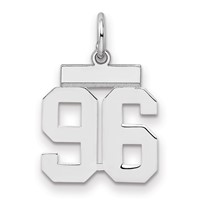 Sterling Silver Rhodium-plated Polished Number 96 Charm view 1