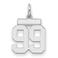 Sterling Silver Rhodium-plated Polished Number 99 Charm view 1