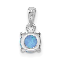 Sterling Silver Rhodium-plated Created Opal Pendant and Earring Set view 3