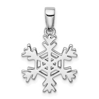 Sterling Silver Rhodium-plated Snowflake Earrings and Pendant Set view 3