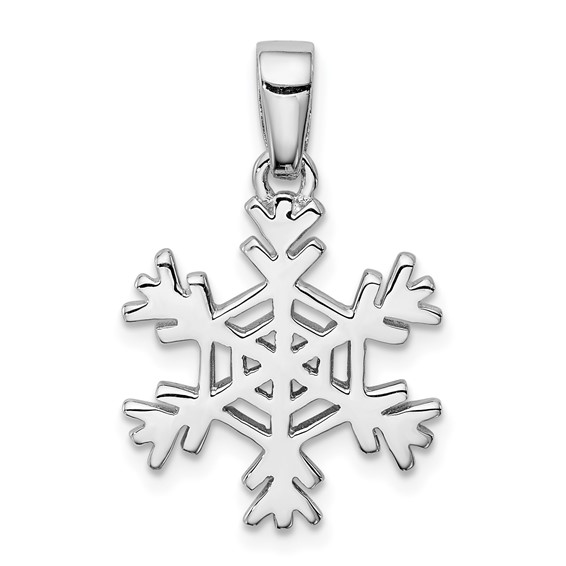 Sterling Silver Rhodium-plated Snowflake Earrings and Pendant Set