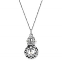 Sentimental Expressions Sterling Silver Rhodium-plated Antiqued FW Cultured Pearls of Wisdom Necklace, 18" view 2