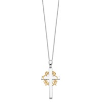 Sentimental Expressions Sterling Silver Gold-plated No Greater Love Cross Necklace, 18" view 2