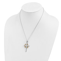 Sentimental Expressions Sterling Silver Gold-plated No Greater Love Cross Necklace, 18" view 5