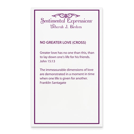 Sentimental Expressions Sterling Silver Gold-plated No Greater Love Cross 18in Necklace