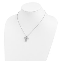 Sentimental Expressions Sterling Silver Rhodium-plated CZ Endless Hope Cross Necklace, 18" view 5