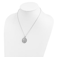 Sentimental Expressions Sterling Silver Rhodium-plated CZ Antiqued Tree of Life Necklace, 18" view 5