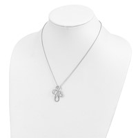 Sentimental Expressions Sterling Silver Rhodium-plated CZ Everlasting Love Necklace, 18" view 5
