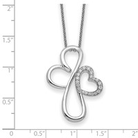 Sentimental Expressions Sterling Silver Rhodium-plated CZ Everlasting Love Necklace, 18" view 3
